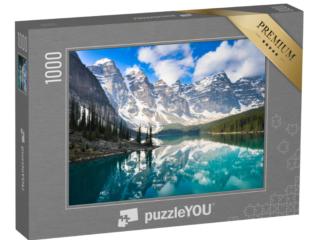 puzzle 1000 dílků „Jezero Moraine, Skalisté hory, Kanada“