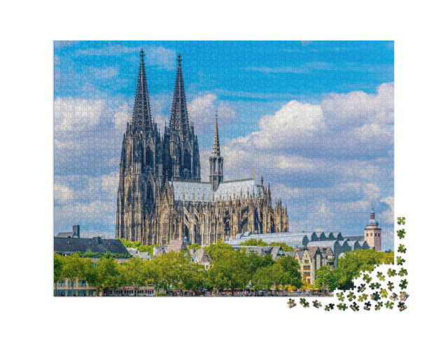 puzzle 2000 dílků „Velkolepá katedrála v Kolíně nad Rýnem, Německo“