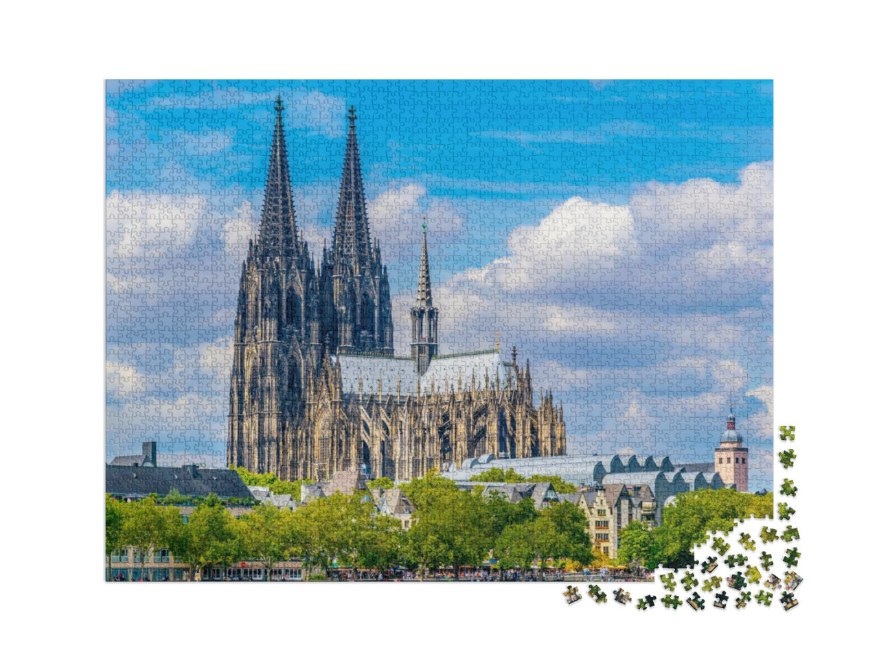 puzzle 2000 dílků „Velkolepá katedrála v Kolíně nad Rýnem, Německo“