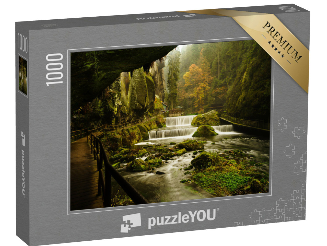 puzzle 1000 dílků „Edmundova soutěska, Hřensko, České Švýcarsko, Česká republika“