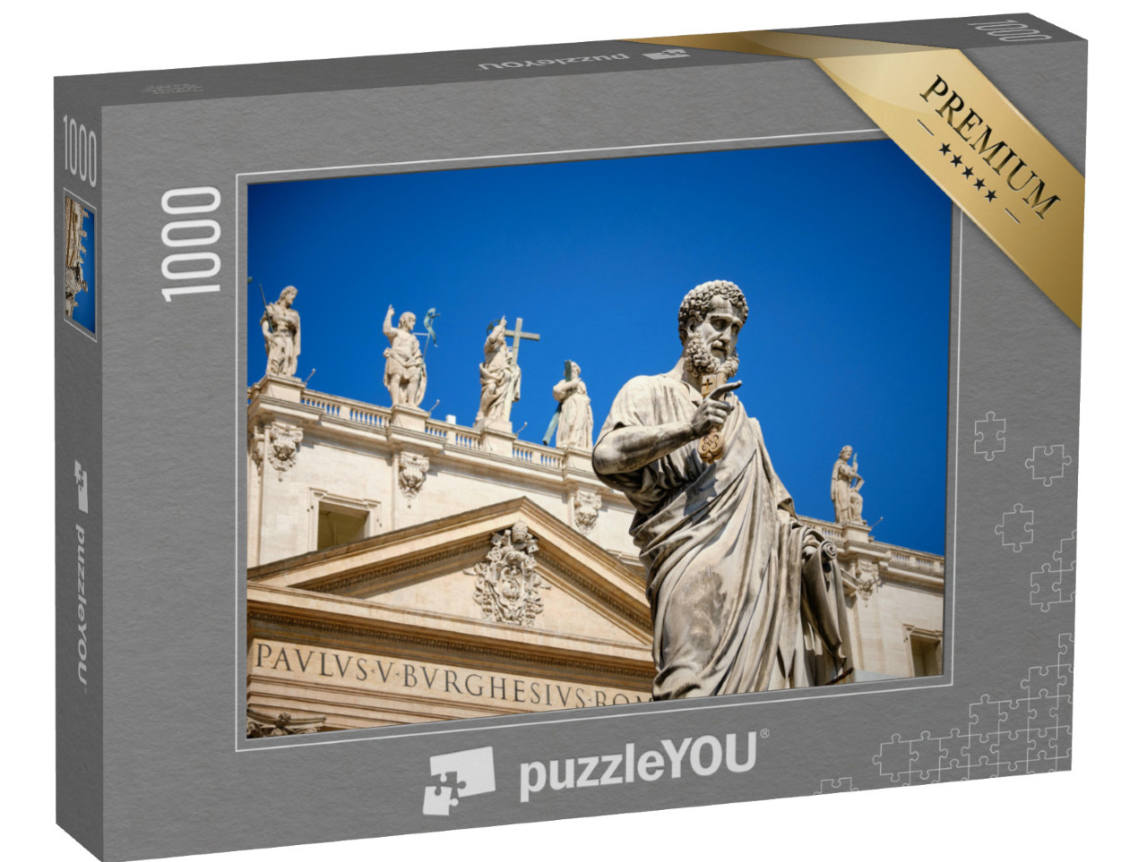 puzzle 1000 dílků „Socha svatého Petra na Svatopetrském náměstí, Vatikán, Řím“