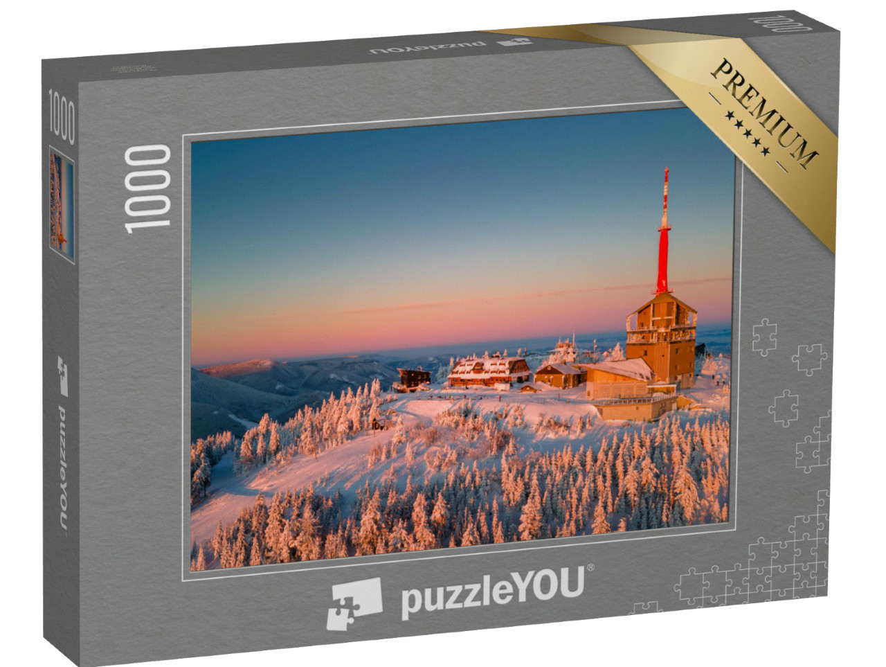 puzzle 1000 dílků „Lysá hora v zimě při východu slunce, Beskydy, Česká republika“