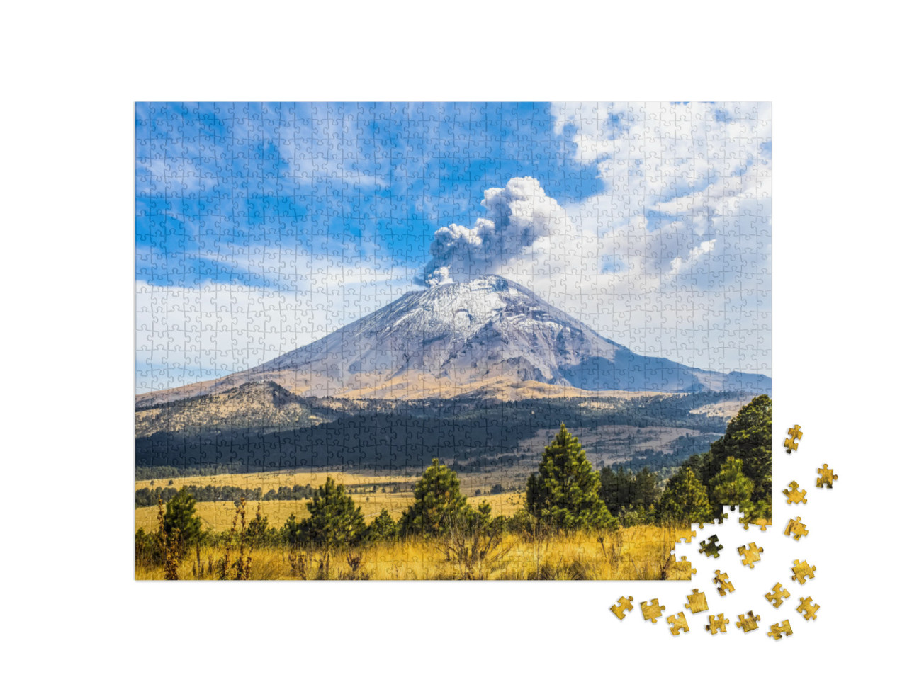 puzzle 1000 dílků „Aktivní sopka: Popocatepetl v Mexiku“