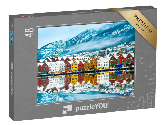 puzzle 48 dílků „Pohled na Bergen, Norsko“