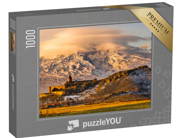 puzzle 1000 dílků „Panoramatický pohled na horu Ararat s klášterem Khor Virap, Arménie.“