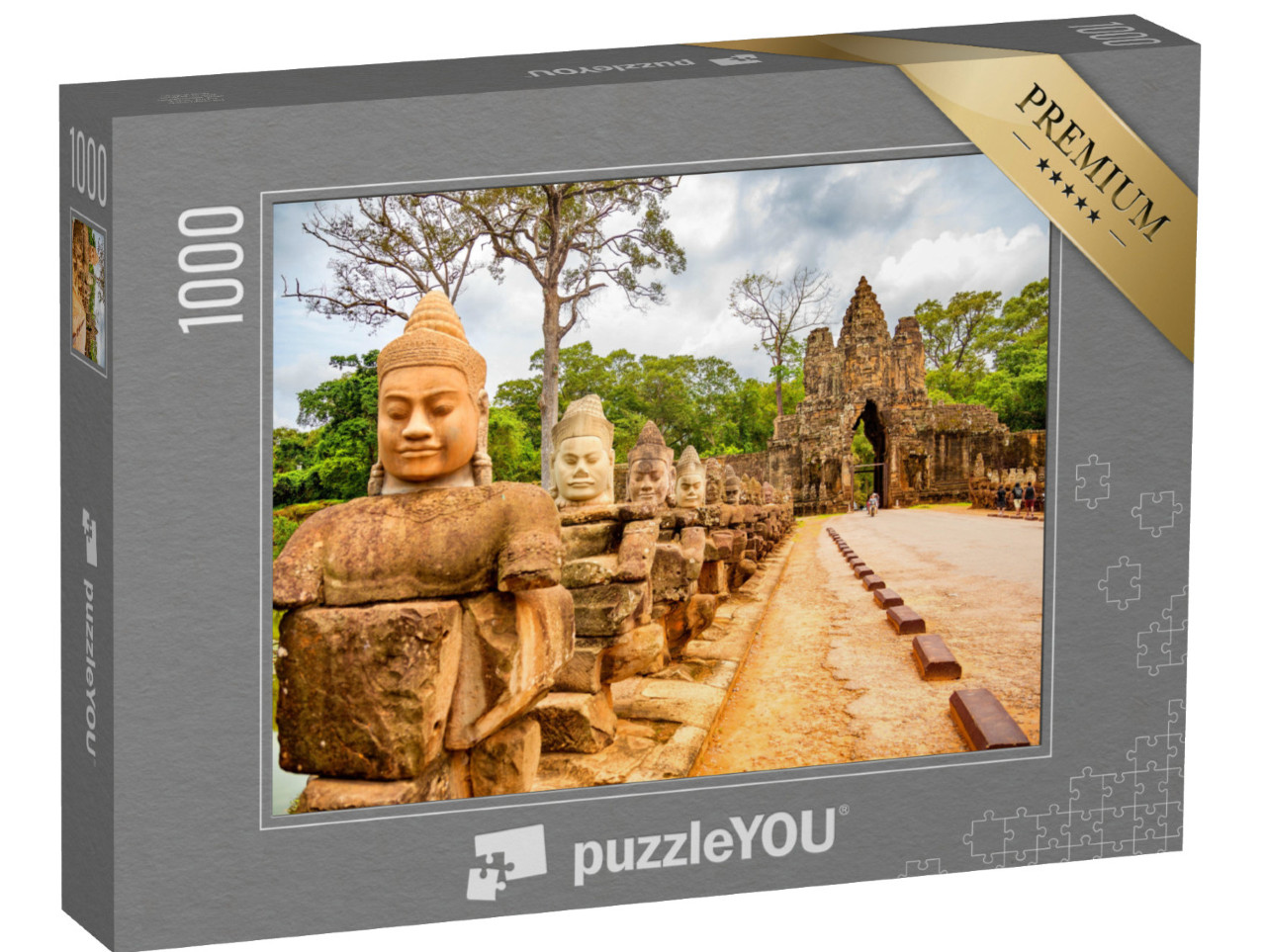 puzzle 1000 dílků „Sochy u jižní brány Angkor Thom, Siem Reap, Kambodža“