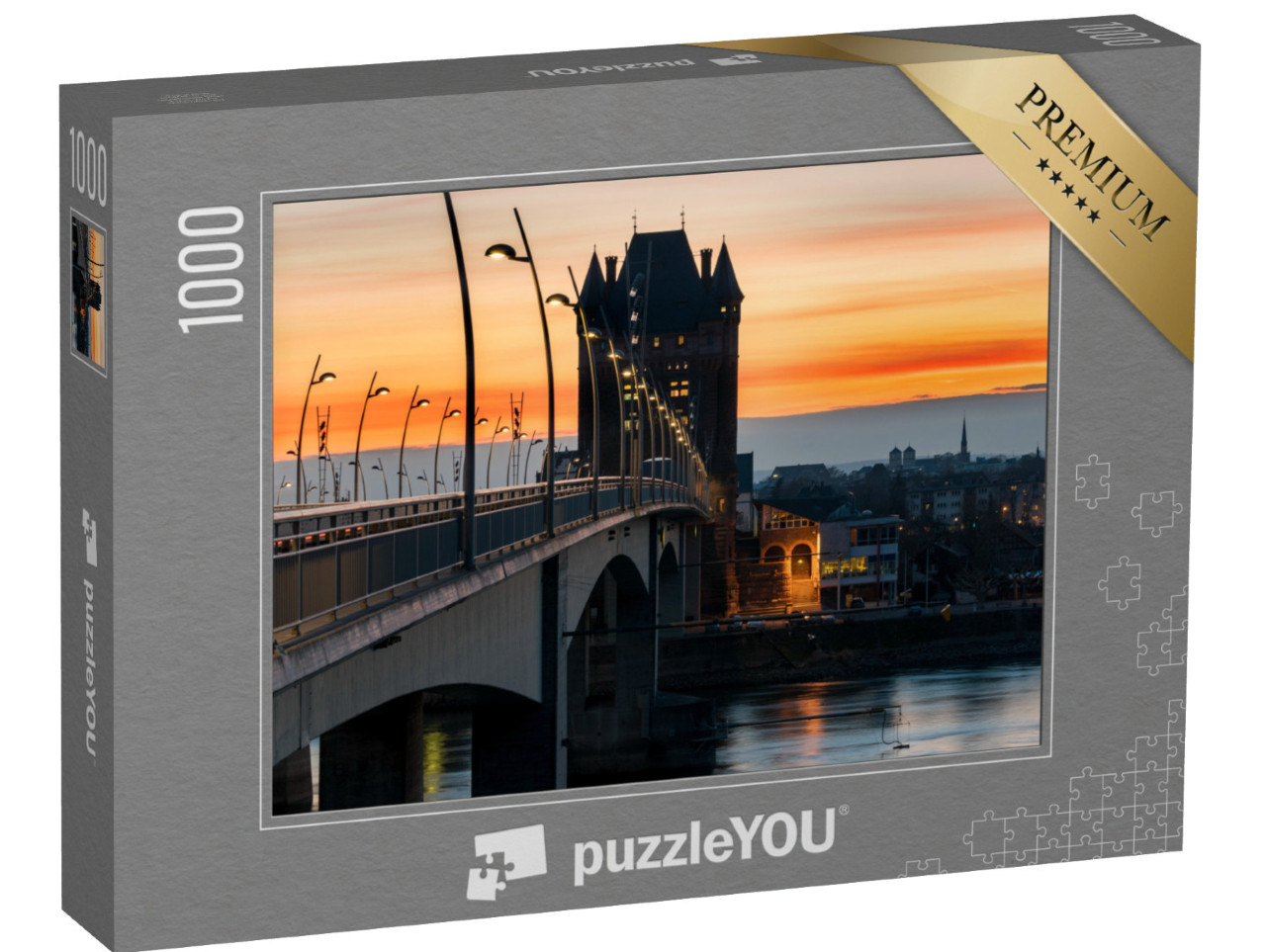 puzzle 1000 dílků „Rýnský most ve Wormsu při západu slunce“