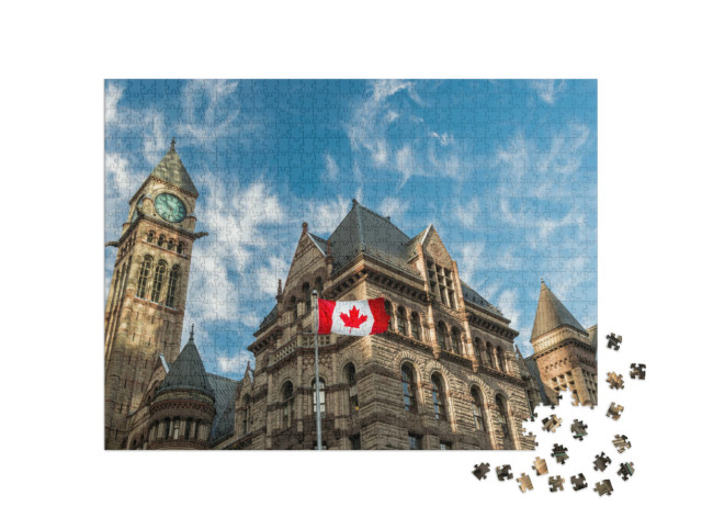 puzzle 1000 dílků „Stará radnice v Torontu, Kanada“