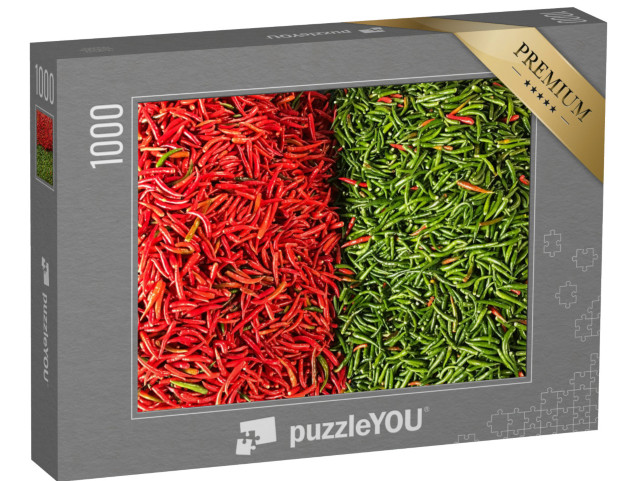 puzzle 1000 dílků „Červené a zelené chilli papričky“