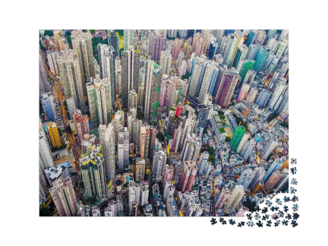 puzzle 2000 dílků „Pohled na Hongkong z ptačí perspektivy“