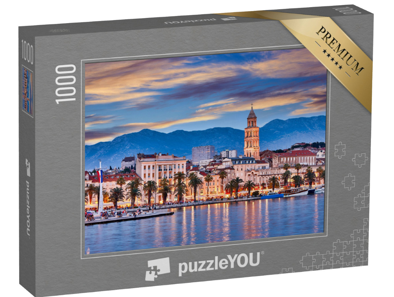 puzzle 1000 dílků „Split v noci, Chorvatsko“