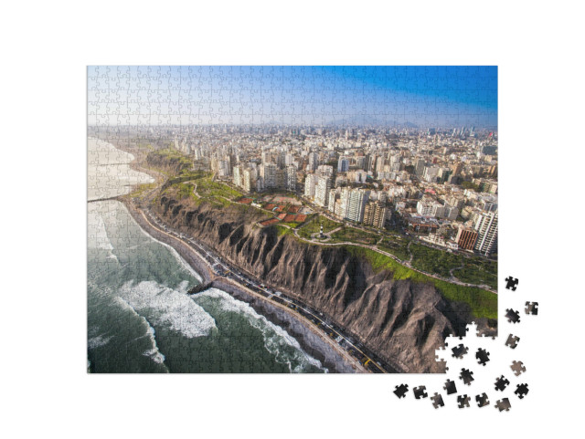 puzzle 1000 dílků „Panoramatický pohled na Limu z Miraflores, Peru“