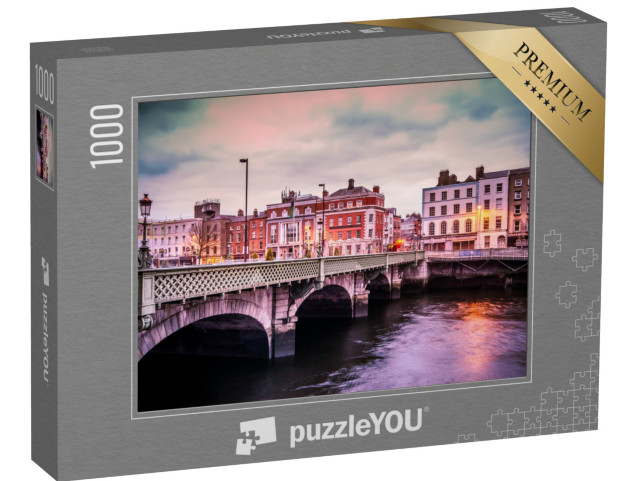 puzzle 1000 dílků „Večerní Grattanův most přes řeku Liffey, Dublin, Irsko“