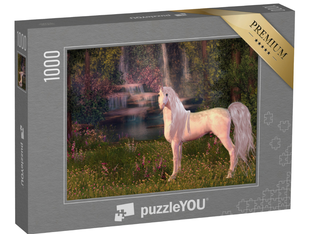 puzzle 1000 dílků „Jednorožec u vodopádu“