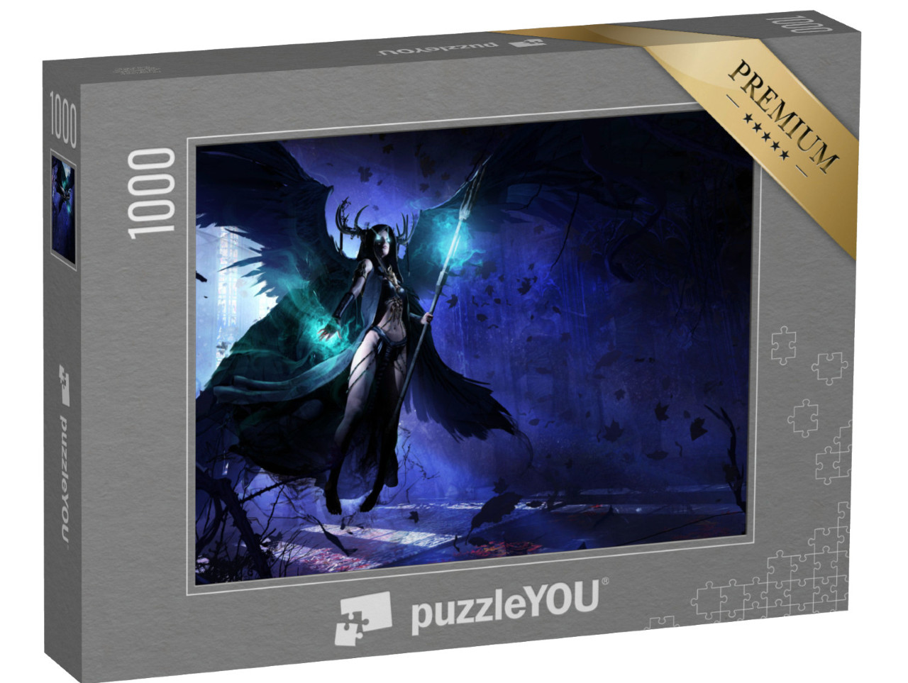 puzzle 1000 dílků „Černý anděl smrti ženského pohlaví“