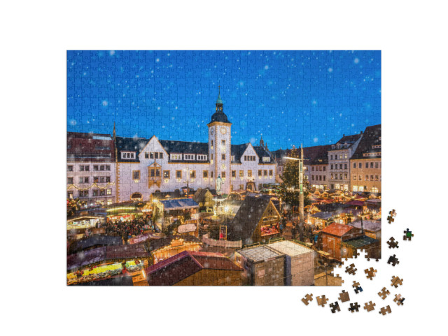 puzzle 1000 dílků „Tradiční vánoční trh ve Freibergu“