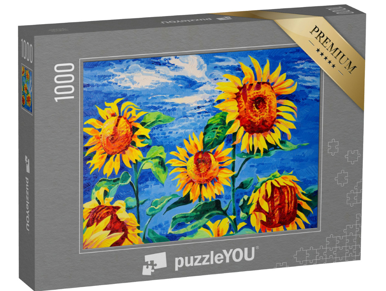 puzzle 1000 dílků „Olejomalba: Slunečnice“