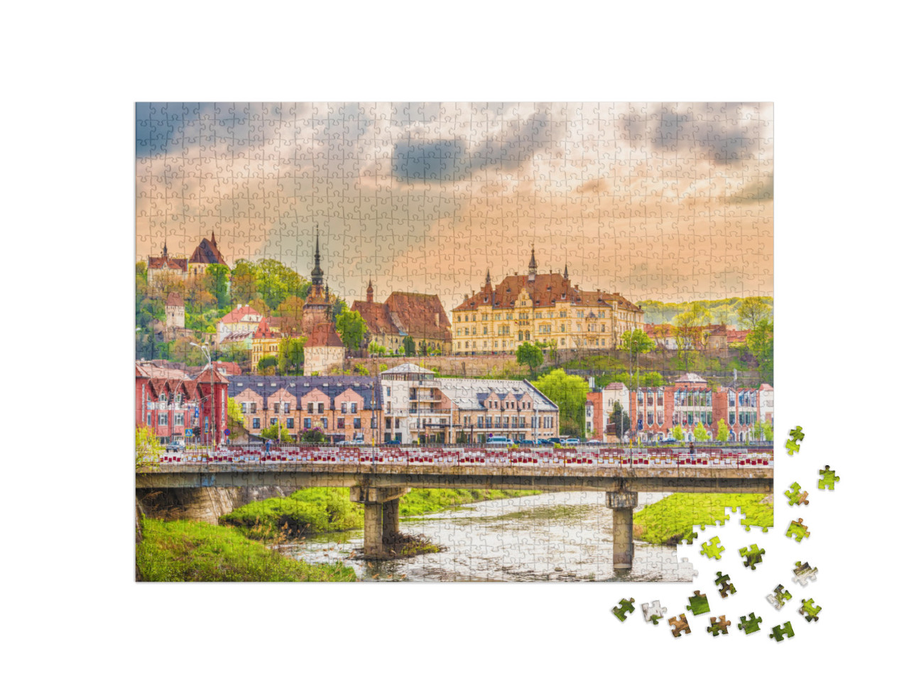 puzzle 1000 dílků „Pevnost Sighisoara, Transylvánie, Rumunsko“