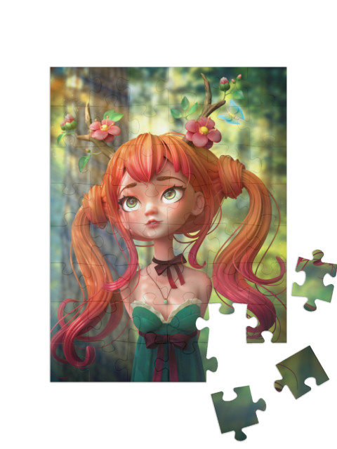 puzzle 48 dílků „Malá lesní víla“
