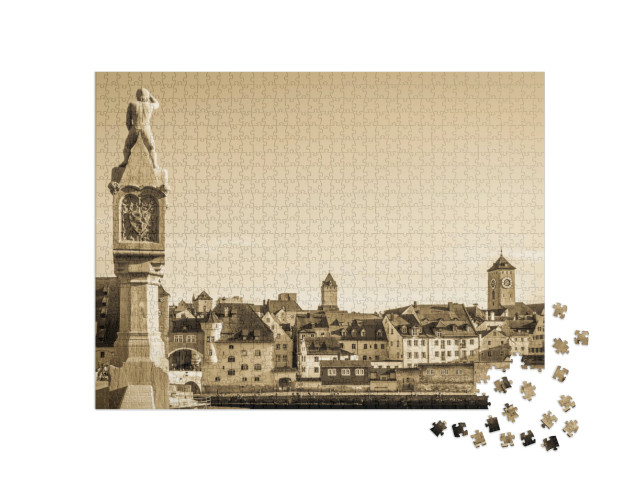 puzzle 1000 dílků „Slavné staré centrum bavorského Regensburgu“