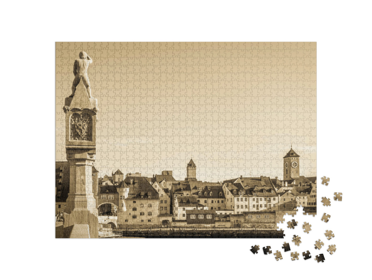 puzzle 1000 dílků „Slavné staré centrum bavorského Regensburgu“