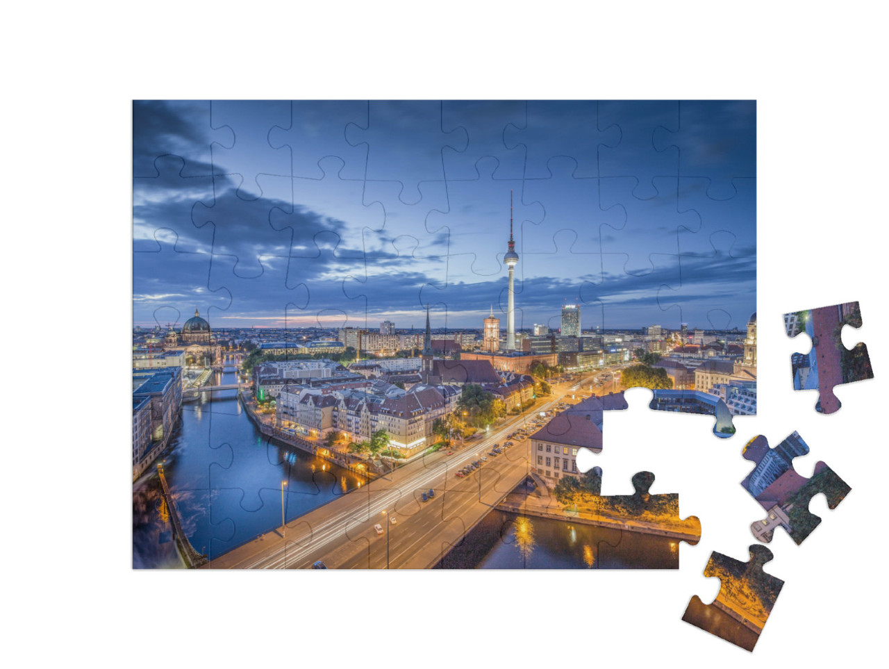 puzzle 48 dílků „Pohled na večerní Berlín“