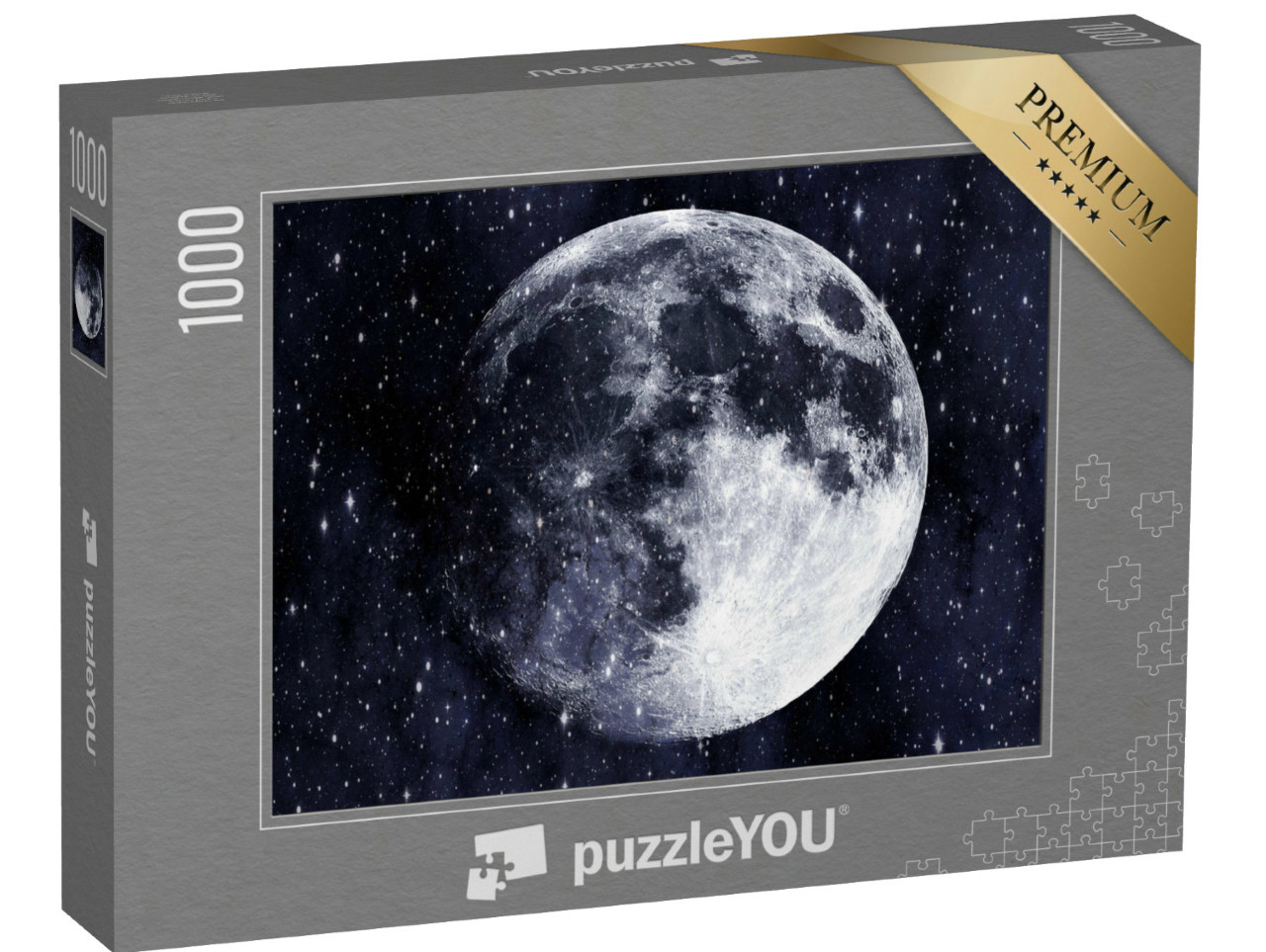 puzzle 1000 dílků „Superměsíc v galaxii, hvězdy“