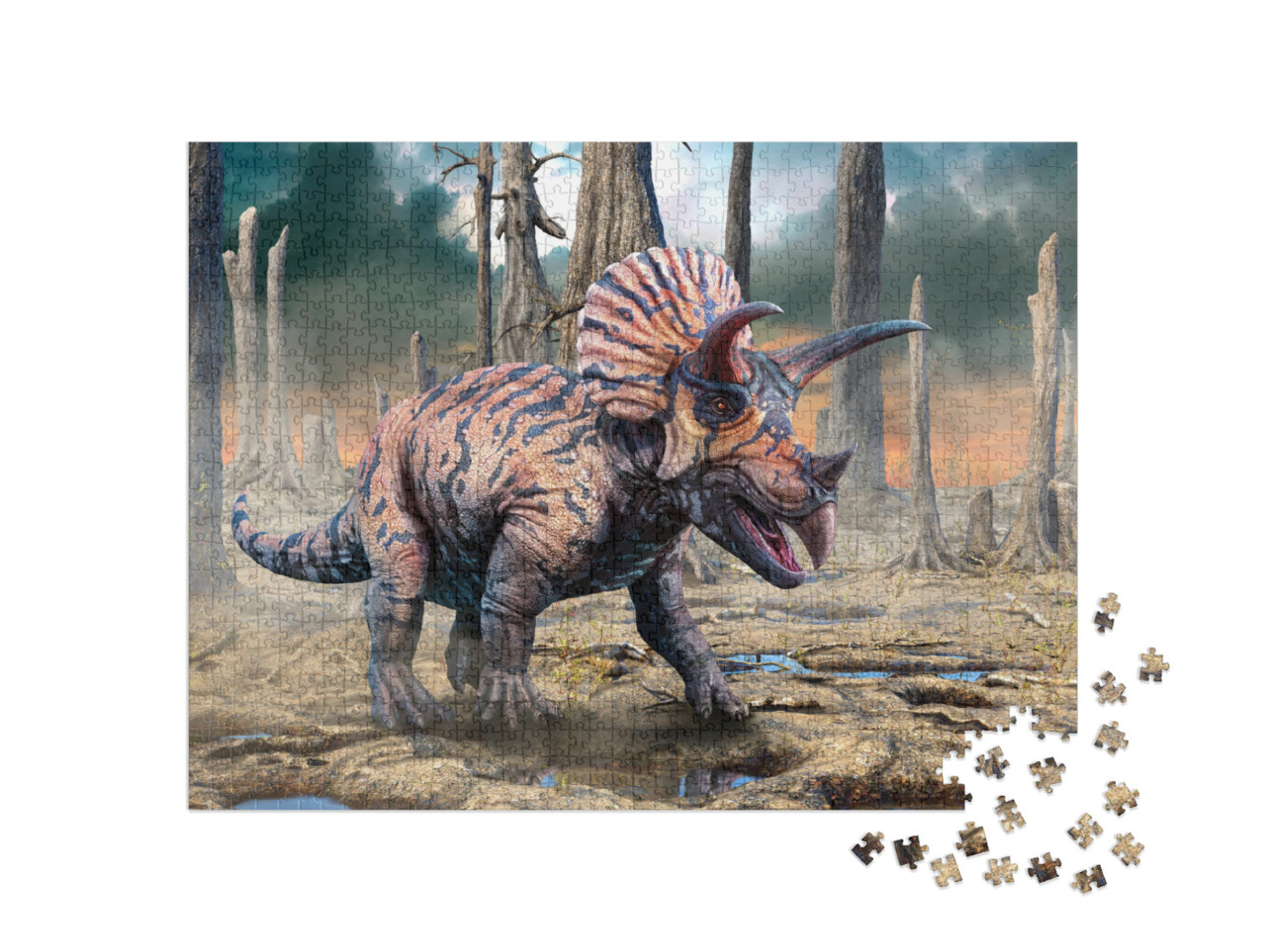 puzzle 1000 dílků „Triceratops z období křídy“