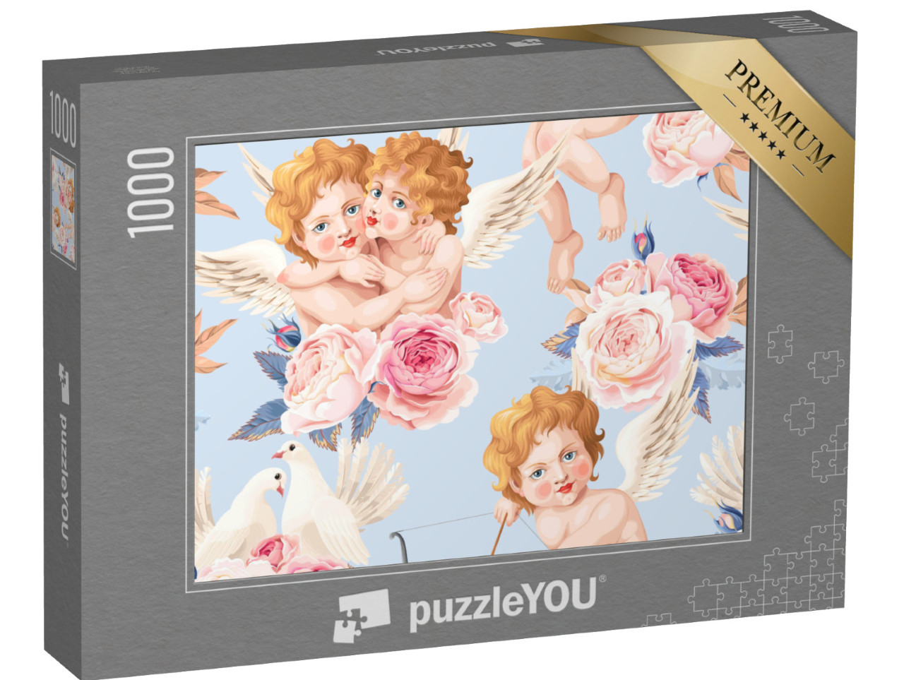 puzzle 1000 dílků „Valentýn, Růže“