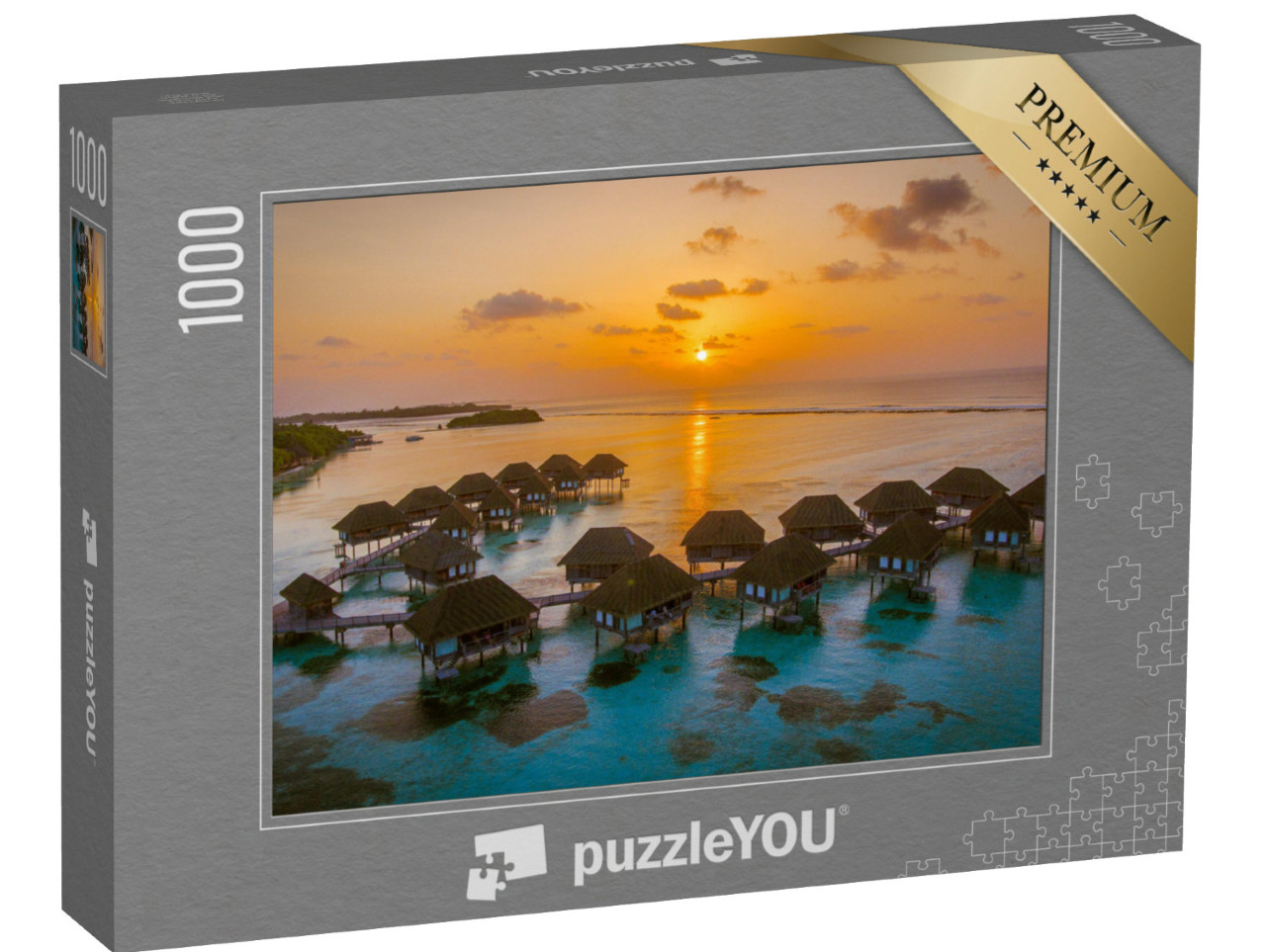 puzzle 1000 dílků „Večerní atmosféra ráje, Maledivy“