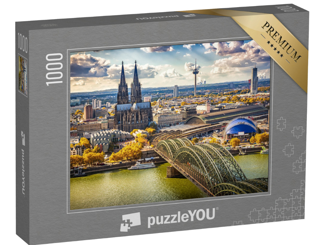 puzzle 1000 dílků „Letecký pohled na Kolín nad Rýnem, Německo“