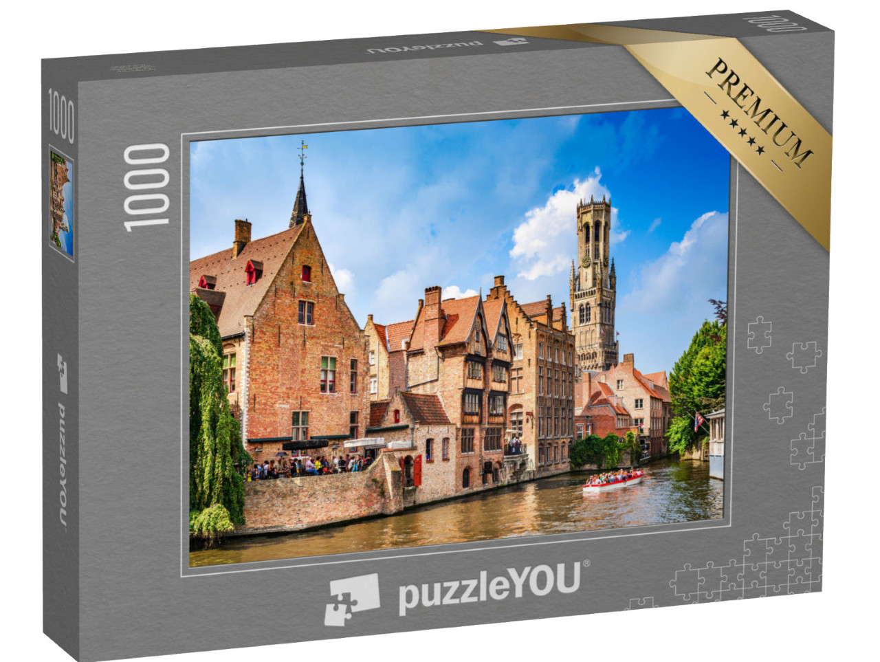 puzzle 1000 dílků „Benátky severu, panorama města Bruggy, Belgie“