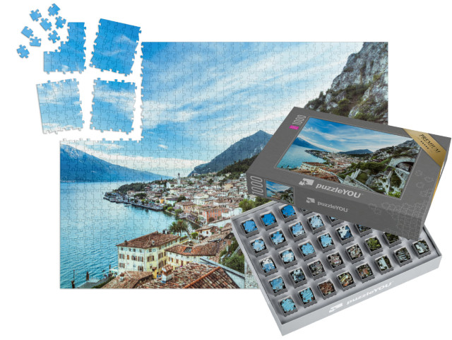 SMART SORTED® | Puzzle 1000 dílků „Krásné panorama Limone sul Garda na jezeře Garda“