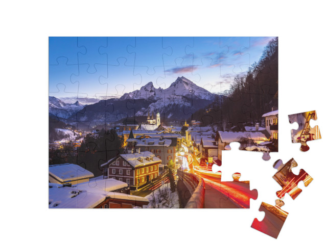 puzzle 48 dílků „Berchtesgaden, Watzmann v pozadí“