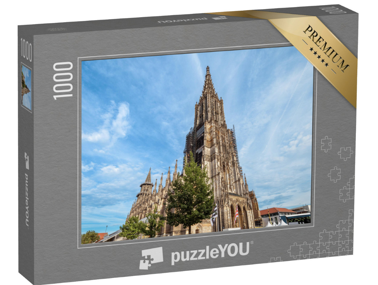 puzzle 1000 dílků „Ulmský kostel jako středověká turistická atrakce“