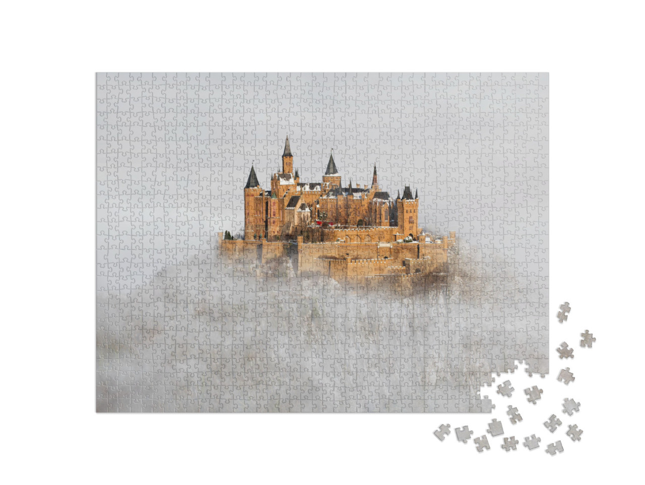 puzzle 1000 dílků „Zámek Hohenzollern nad mraky, Německo“