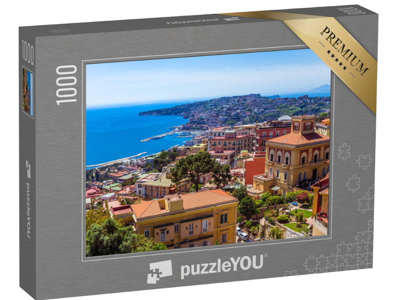 puzzle 1000 dílků „Letecký pohled z kopce nad Neapolí, Itálie“