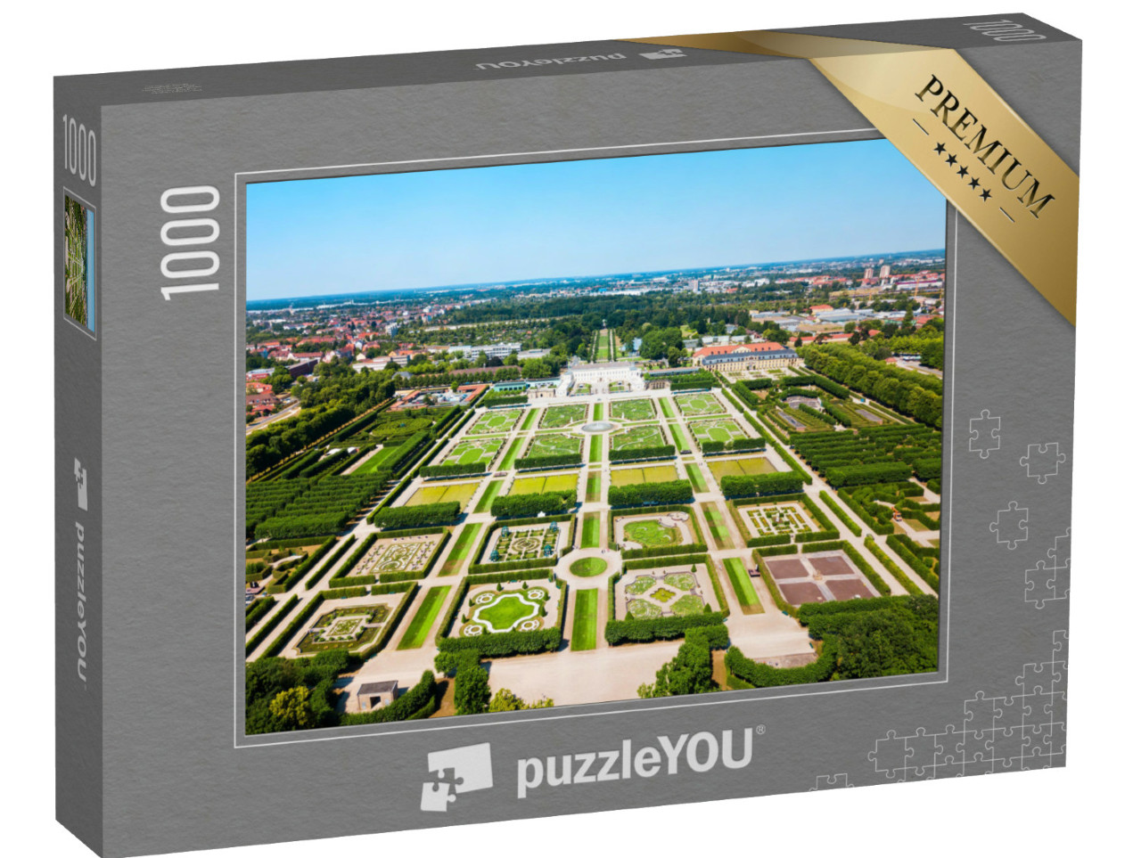 puzzle 1000 dílků „Herrenhausenské zahrady zámku Herrenhausen v Hannoveru, Německo“