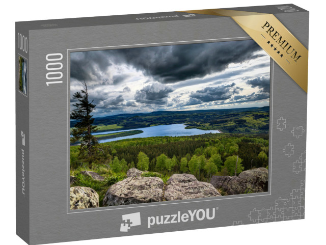 puzzle 1000 dílků „Vodní nádrž Přísečnice, Krušné hory, Česká republika“