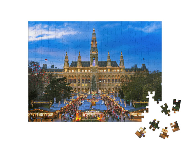 puzzle 200 dílků „Vánoční trh, Vídeň, Rakousko“