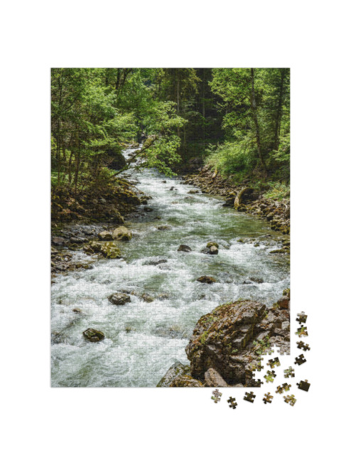 puzzle 1000 dílků „Divoká řeka v soutěsce Breitachklamm, Bavorsko, Německo“