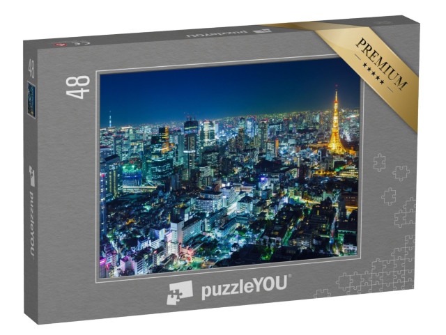puzzle 48 dílků „Noční panorama Tokia“