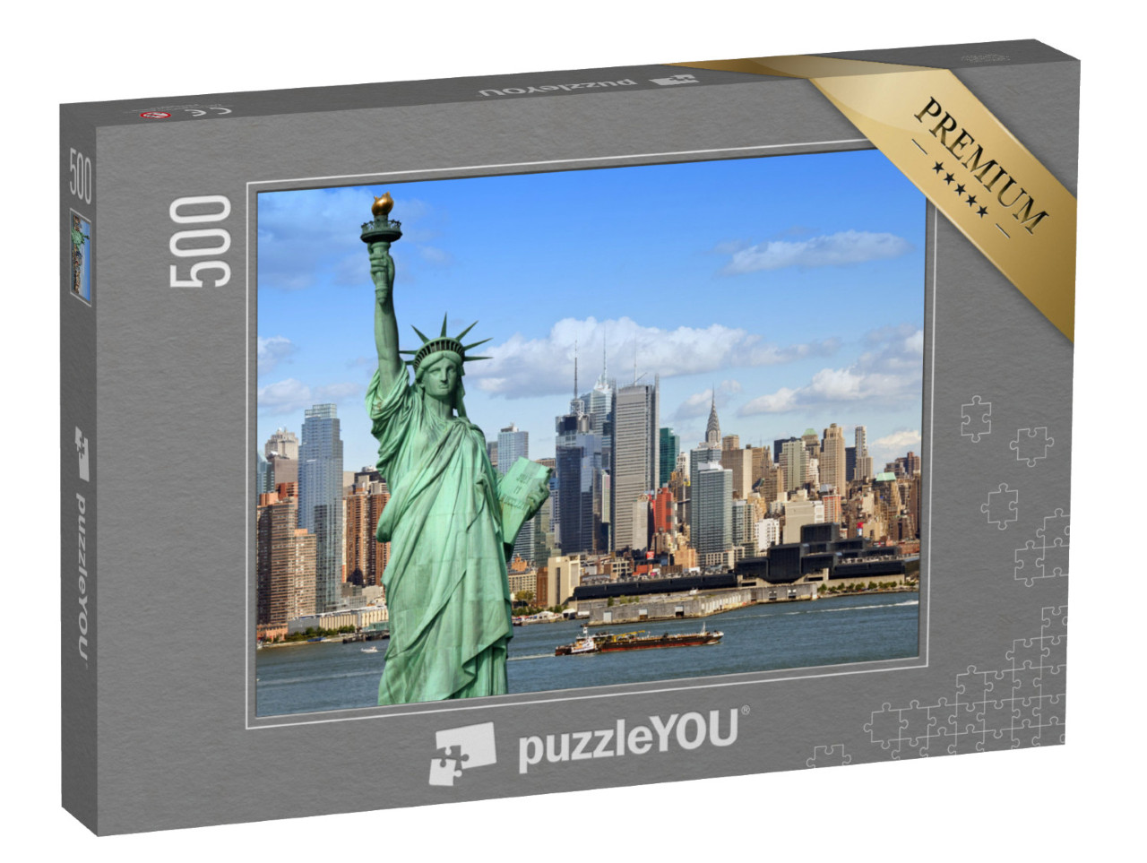 puzzle 500 dílků „Socha Svobody s řekou Hudson, New York City“