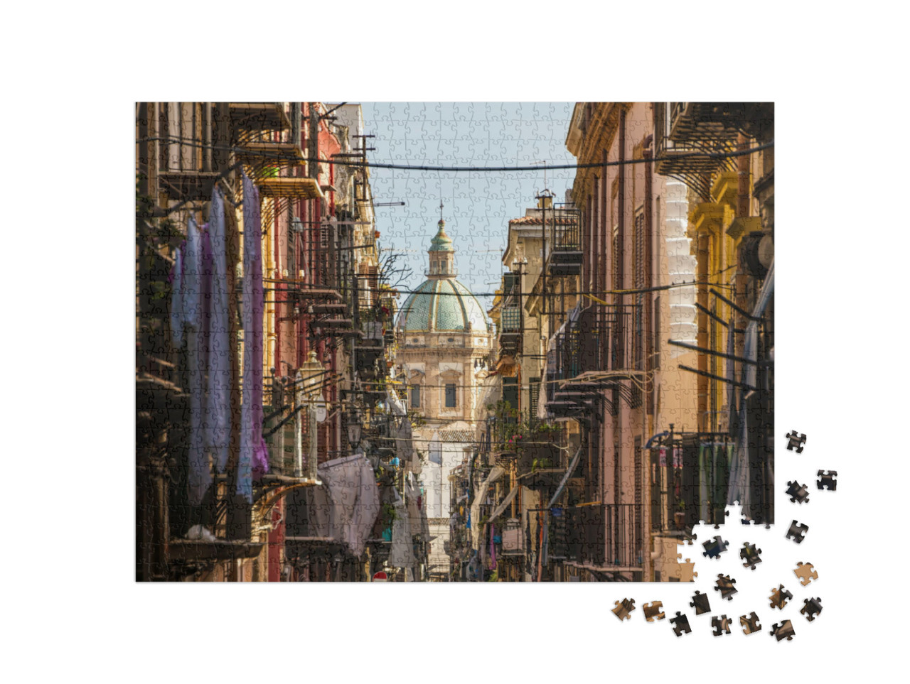 puzzle 1000 dílků „Kostel San Matteo v centru Palerma, Itálie“
