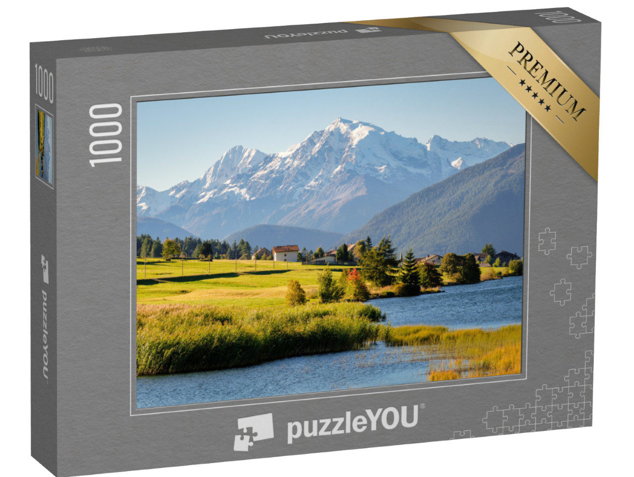 puzzle 1000 dílků „Za rakousko-italskou hranicí a Reschenským průsmykem“