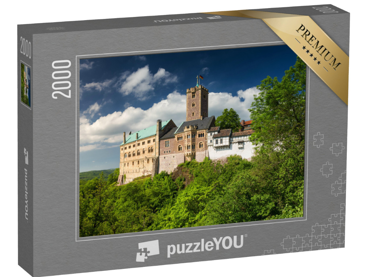 puzzle 2000 dílků „Pohled na slavný hrad Wartburg v Durynsku, Německo“