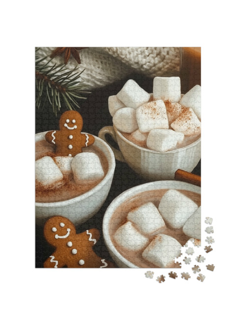 puzzle 1000 dílků „Perníčky v kakau s marshmallows“