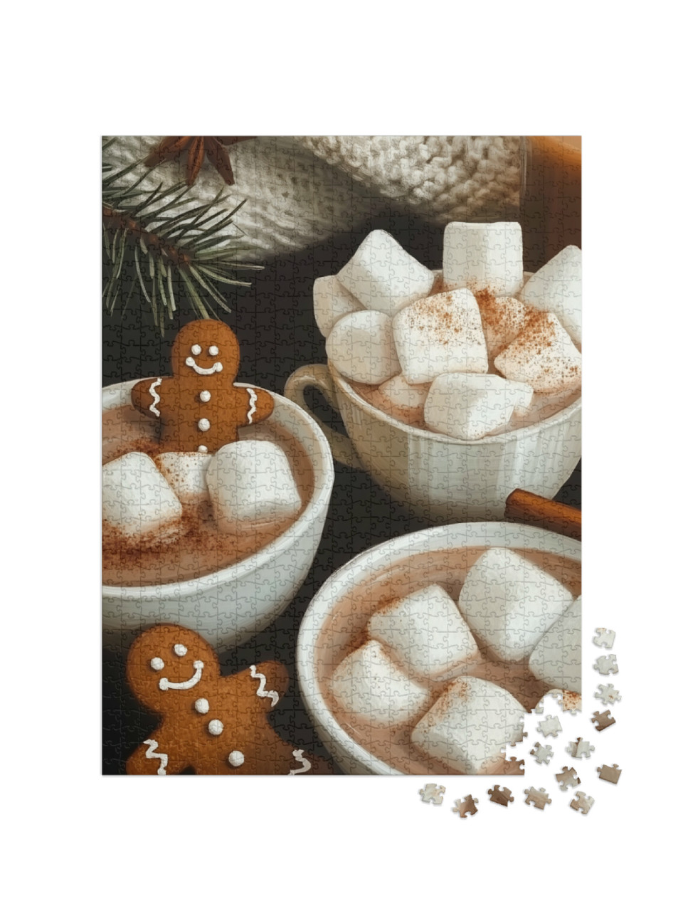 puzzle 1000 dílků „Perníčky v kakau s marshmallows“