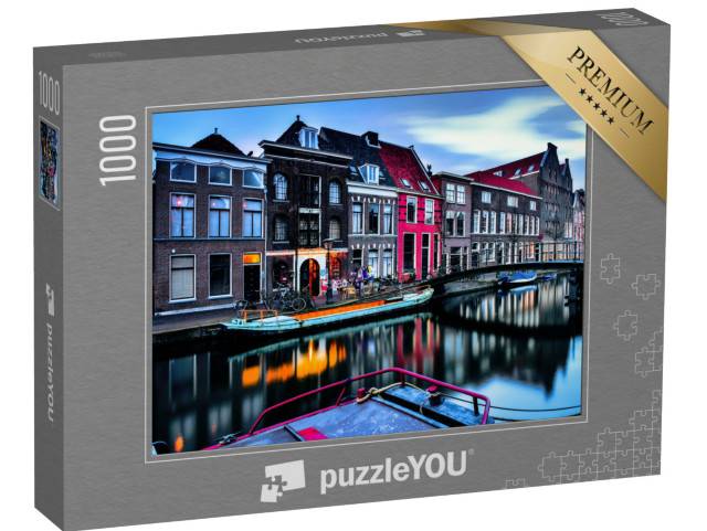 puzzle 1000 dílků „Amsterdamský kanál ve večerních hodinách“