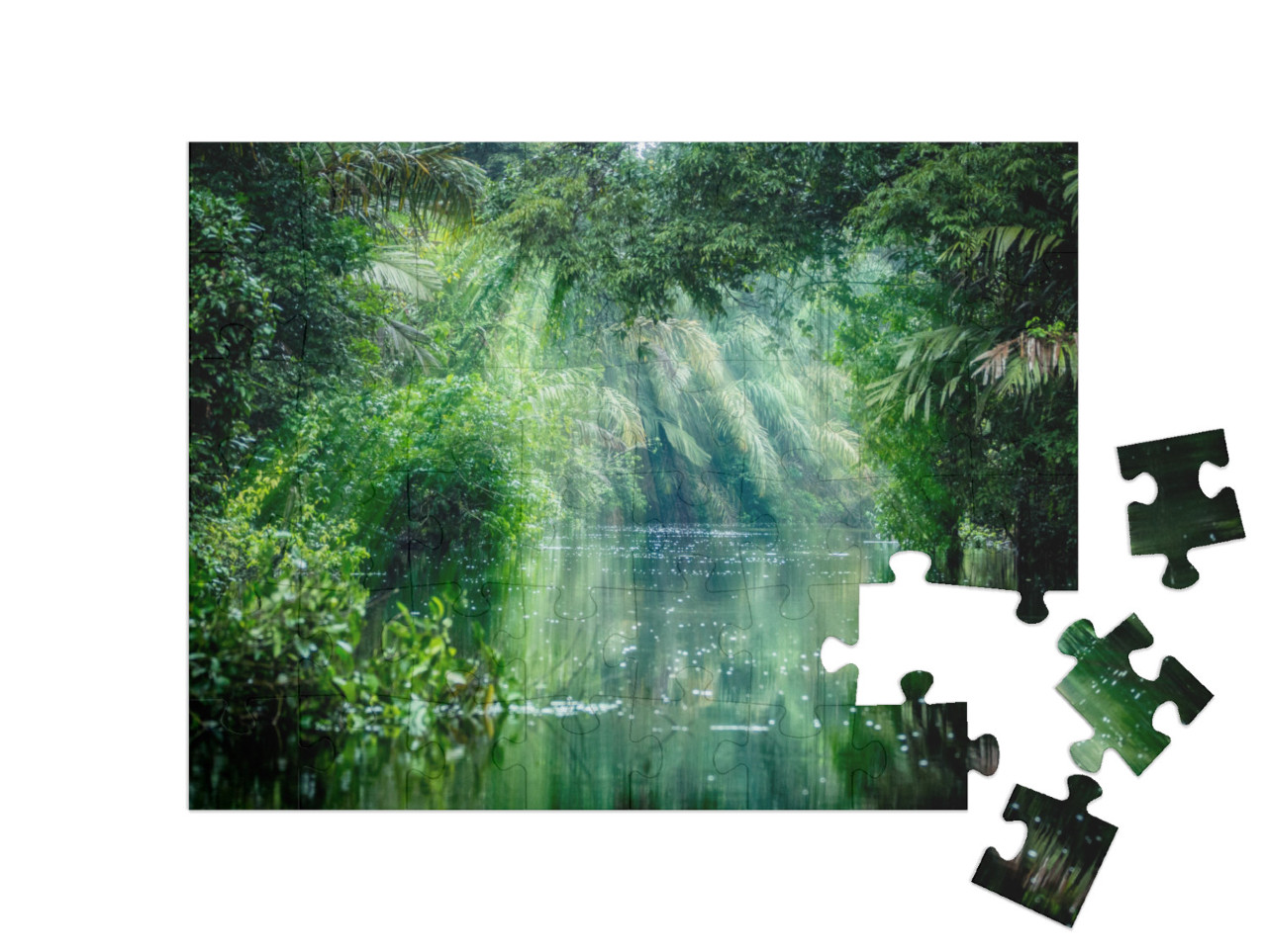 puzzle 48 dílků „Národní park Tortuguero, Kostarika“